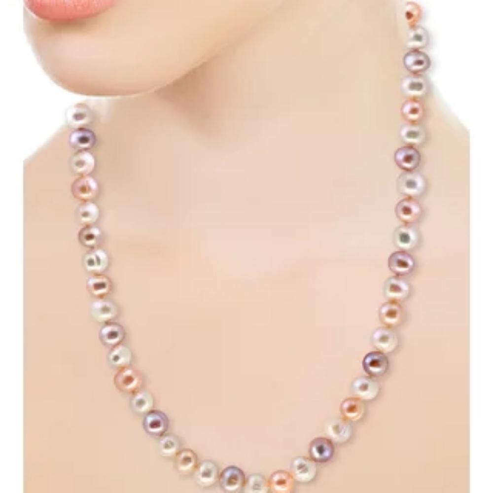 Last One Effy Jewelry 7-8mm multi hued freshwater Pearl 18” necklace - Picture 2 of 6